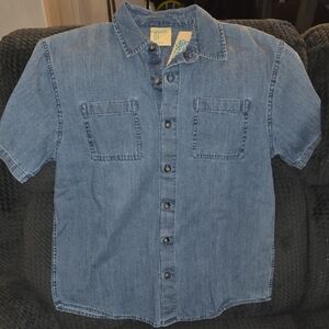 Blue Denim Kids Button Down Shirt